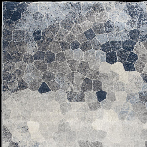 2' X 3' Navy Blue Cobblestone Pattern Scatter Rug
